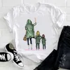 Donna Cartone animato anni '90 Stile a righe Ragazzo Figlio Ragazza Figlia Mamma Mamma Vestiti per la madre Stampa Tee Top Maglietta Donna T-shirt grafica X0628