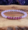 MG1234 6 mm AAA Rosa Turmalin Mala-Armband für Damen, handgefertigt, Rosenquarz-Schmuck2939504