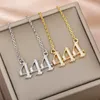 Hänge halsband ängel nummer 111 222 333 444 555 777 888 999 666 zirkon smycken par kvinnliga charms blinkar pendants gåva9613034