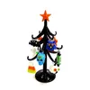 Decoratieve objecten beeldjes verkocht in sets Zwarte handgemaakte Murano glazen boom Home Room Desktop Halloween decoratie Ornament met 12 charmes