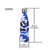 Mugs 500ml Camouflage Cola Shape Thermos Reusable Tumblers Stainless Steel Cups Vacuum Insulated Double Wall Water Bottle Thermal Sub ZL0390