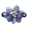 Fashion Tyg Flower Hair Clip Crystal Headpiece Pins Bow Spring Vuxen Luxuly Smycken Tillbehör för kvinnliga klämmor Barrettes