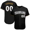 Jersey de baseball authentique de Gold-2 Custom Black White-2