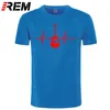 Gitarr T Shirt Music Fashion O-Neck Casual Tshirt Homme 100% bomull Andningsbar Fitness Top Hip Hop T-shirt Män 210706