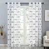 Topfinel Embroidered Football Sheer Curtain for Living Room Bedroom Children Kids Room Tulle Window Curtain Yarn Drapes 210712