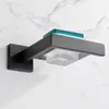 Matte zwarte zeepbak roest-proof 304 roestvrijstalen vierkante zeep houder dispenser met verwijderbare plaat zilveren badkamer accessoires