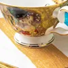 Tazze Piattini Klimt Classic Kiss Design Tazza da caffè e piattino da tè in ceramica Bone China Set338b