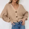 Donne cardigan inverno cachemire maglione manica lunga con scollo a V Cardigans Cardigans Jersey Knit Jumber Pull Femme Coat 210805