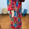 Этнические женщины с длинным хлопчатобу и льном большой цвет платье с распущенным размером китайское ретро -диагональное пряжка чайная одежда осень 210322