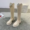 Boots Lolita Round Toe Brand Women's Shoes Sexy Thigh High Heels Boots-Women Zipper Fashion Autumn Over-the-Knee Ladie
