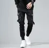 Men's Pants Ribbons Harem Joggers Men Cargo Streetwear Youth Hip Hop Casual Pockets Track Male Harajuku Fashion Trousers