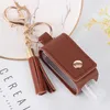 Party Favor Souvenir Gift Hand Sanitizer Holder With Bottle PU Leather Cover Tassel Keychain Portable Disinfectant Case Empty Bottles Holders Keychains