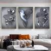 Pinturas Parejas Figura de metal Estatua Lienzo Pintura Nordic Love Kiss Póster e impresiones Sexy Body Wall Art Imágenes para vivir Ro267P