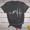 HeartBeat EKG T-shirts Kvinnor Koppar Tryckt Kortärmad Tshirts Harajuku Ulzzang Tumblr Grafisk Tees Shirt Femme Hot 2020 Kläder X0628