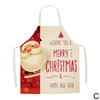 Christmas Decorations Snowman Santa Claus Pattern Cleaning Aprons Kitchen Cook 2022 Home Adult Cooking 53*65cm Cotton Linen Wear Bibs A P0r2