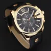 Luxury Brand CURREN Fashion Big Dial Men Watch Military Sport Quartz Watches Leather Strap BusinMetal Wristwatch Men's Clock X0524