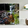 Rideaux de douche cascade forêt paysage salle de bain rideau Frabic imperméable Polyester baignoire écran maison décorer avec crochets