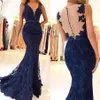 Abiti per la madre della sposa blu navy per matrimoni Abiti da sera in pizzo a sirena Abiti da madrina per lo sposo Abiti da ballo