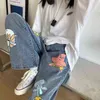 Jean Femme Baggy Jeans Pantalon Dessin animé Pantalon d'impression Mode Harajuku Hip-Hop Streetwear Lâche Casual Femme Taille haute 211129