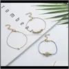 Charm Schmuck Drop Lieferung 2021 Armbänder Set 3 Stück Paket Herz Runde Scheibe Aessory Schnitzerei I Love Mama Seil Perlenkette Goldfarbe plattiert Bg