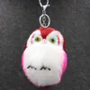 Key Rings 15cm cute owl pendant girl keyring bracket simulation rabbit fur fluffy keychain handbag G230525