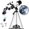 Luxun 40070 Professional Astronomical Astronomical Telescope FMC Lens Coating 3X ingrandimento monoculare con adattatore per telefono Borsa da trasporto - Blu