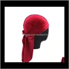 Velvet Durag Men'S Turban Cap 12 Colors Women Headwear Breathable Hip Hop Long Tail Hair Accessories Styling Tool 50Pcs C5Xaa Zxbew