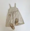 Summer Girls Dress sans manches pour Plaid Kids Clothing Party es Cotton Princess 210429