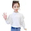 Filles Chemisier Blanc Dentelle Chemises d'école Floral Enfants Tops Printemps Automne Vêtements 6 8 10 12 14 210527