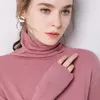 Turtleneck Mulheres de Knitwear Camisola de Manga Longa Outono Magro Sólido Coreano Tops de Inverno roupas 10864 210510