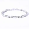 Printemps boucle Tennis 3A CZ 3mm 4mm 5mm 1 rangée zircone or argent couleur Bracelet pour hommes femmes glacé Hip Hop bijoux