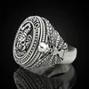 Wedding Rings Punk Vintege Bad Boy For Men Retro Rock Scorpion Skull Sculpture Memento Mori Silver Color High Quality Men's Ring Q4M396