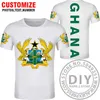 GHANA t-shirt bricolage gratuit sur mesure nom numéro hommes/femmes Joker visage mode ample col rond été hommes vêtements X0602