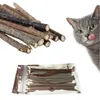 Cat Toys 10/20 PCS Natural Catnip Pet Molar Tandkräm Stick Matatabi Actinidia Fruit Silvervine Sticks Cleaning Teething Cat Toyscat