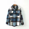 Fashion thick pink green plaid jacket women shirt coat winter plus size s casual 210922