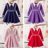 Kids Girls Autumn Sweater Knitted Princess Dress Children Toddler A-line Clothes G1218