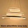 AC90-264V Moderne Pendelleuchte oder Wohnzimmer-Esszimmer-Geometrie-Kreis-Ringe-Acryl-Aluminium-Körper, LED-Beleuchtung, Deckenleuchte