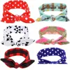 2021 Baby Stirnbänder Floral Baumwolle Kopfbedeckung Mädchen Kinder Turban Twist Knoten Hase Ohr Druck Dot Grid Bands Kinder Haar Zubehör 34 Farbe