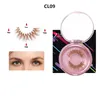 1Pair 3D Färgglada Mink Ögonfransar Med Spegel Box Tjock Mjuk Wispies Falsk Eyelash Extension Halloween Party Beauty Makeup Lashes