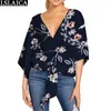 Försäljning Kvinnor Blusar Elva Färg Halvärmad Utskrift Ladies Toppar Elegant Casual Fashion Plus Storlek S-5XL Skjortor Streetwear 210515