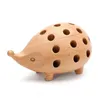 Nordic Arts and Crafts Studio Decoration Children's Penholder Solid Wood Carving Hedgehog Decoration Small Gift 210318