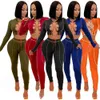 Seksowny 2-częściowy zestaw Kobiety Streetwear Hollow Out Bandaż Crop Top + Wysoka Talia Legginsy Party Club Stroje Femme Bodycon Garnitury 2021 Y0625
