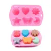 Gâteau en silicone Moules de cuisson Moule avec lapin cochon insecte gelée de chocolat Pan Tray Silicon Muffin Cases Cupcake Antistick Liner RH1728