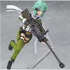 かわいいアニメソードアートオンラインフィギュアbrinquedos figma 241 sinon asada sao 2 pvcアクションフィギュアコレクションコレクションモデルキッズトイズドール15cm C3398824