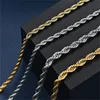 3mm Rope Chain Necklaces Stainless Steel Cuban Chain Classic Choker Mens Women Jewelry Plated Gold Silver Color Necklace Gift1 2053814484