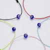 Faça um desejo azul maligno olho tecido papel identificação pulseira homens mulheres ajustáveis ​​afortunado vermelho cordas pulseiras feminino moda jóias