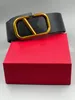 2021 MENM MENSER BELT WIMENT LEATHY LEATHY RED RED BIG GOLD BOXLE CLASSION LUDER