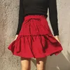 Jocoo Jolee Women High Waist Dot Ptint Chiffon Skirt Casual Tie Up Ruffled Pleated Mini Skirts Elegant Summer Beach Skirt 210619