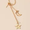 Stud Hip Hop Star Lua Gold Prata Cor Borla Corrente Brincos para Mulheres Femininas Orelha Cuff Cartilagem Garivos Conjunto de Jóias