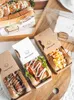 20 teile / los Sandverpackung Box Takeaway Bento Einweg Takeaway Carton Restaurant Egg Toast Brot Frühstück H1231